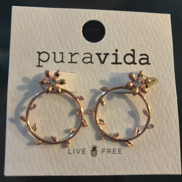 Puravida rose gold earrings - Picture 2 of 3